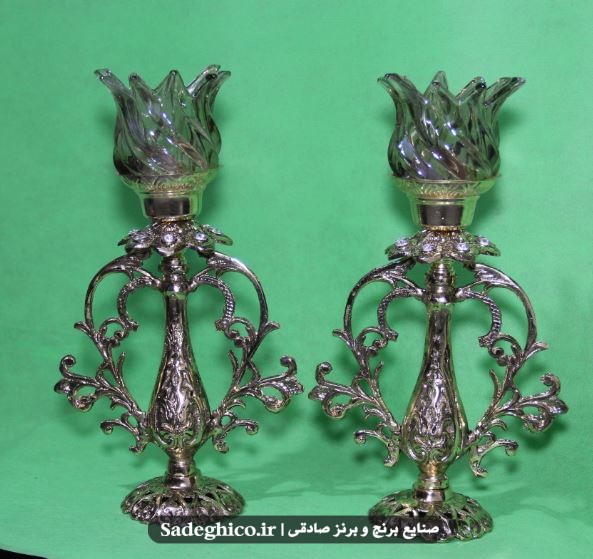 شمعدان برنزی مدل شاخک دار
