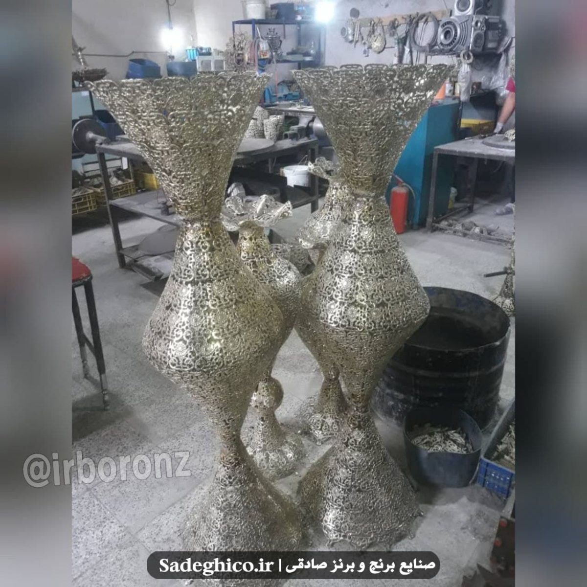 گلدان توری برنزی مدل سلطنتی